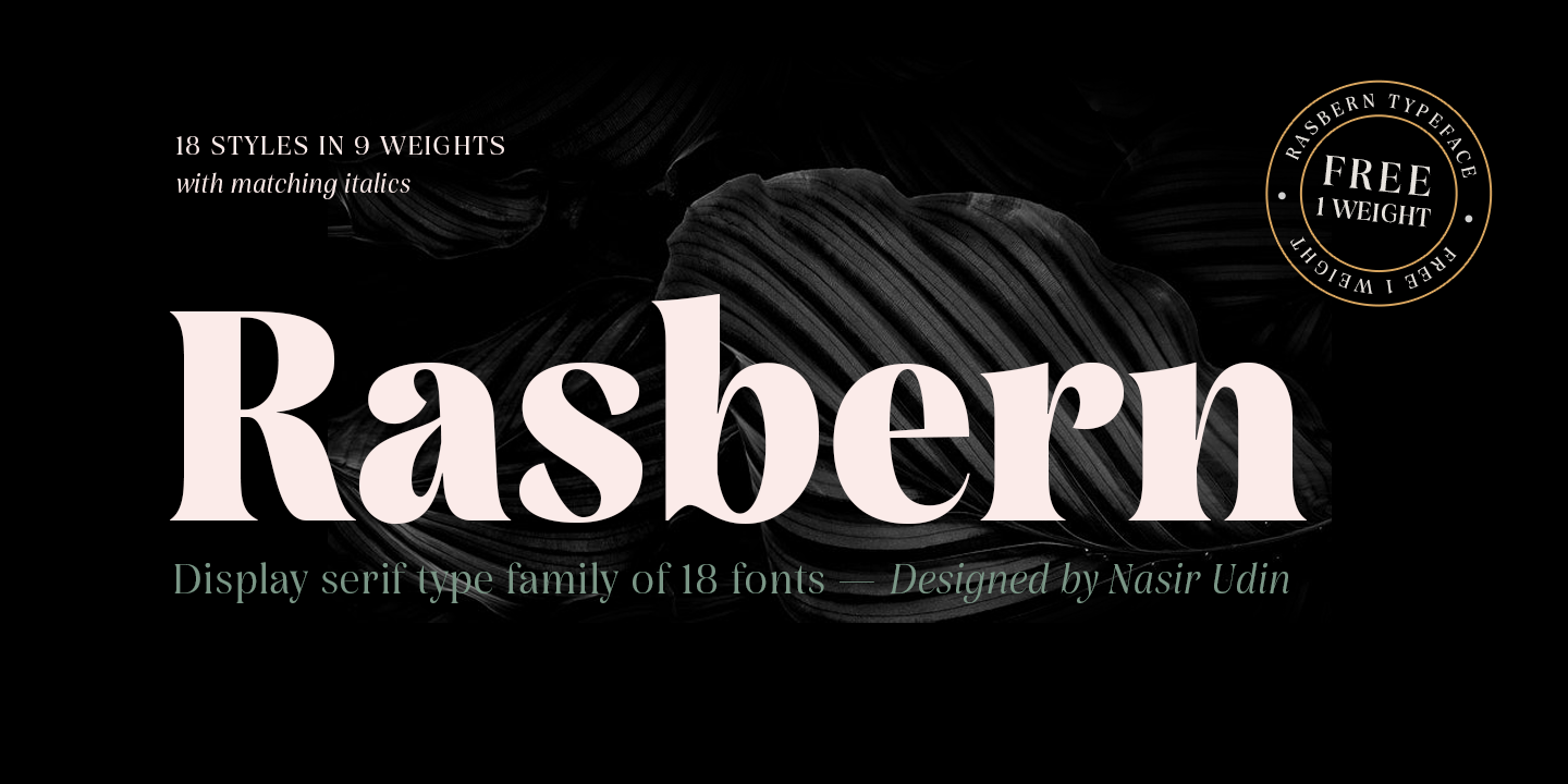 Rasbern display serif font
