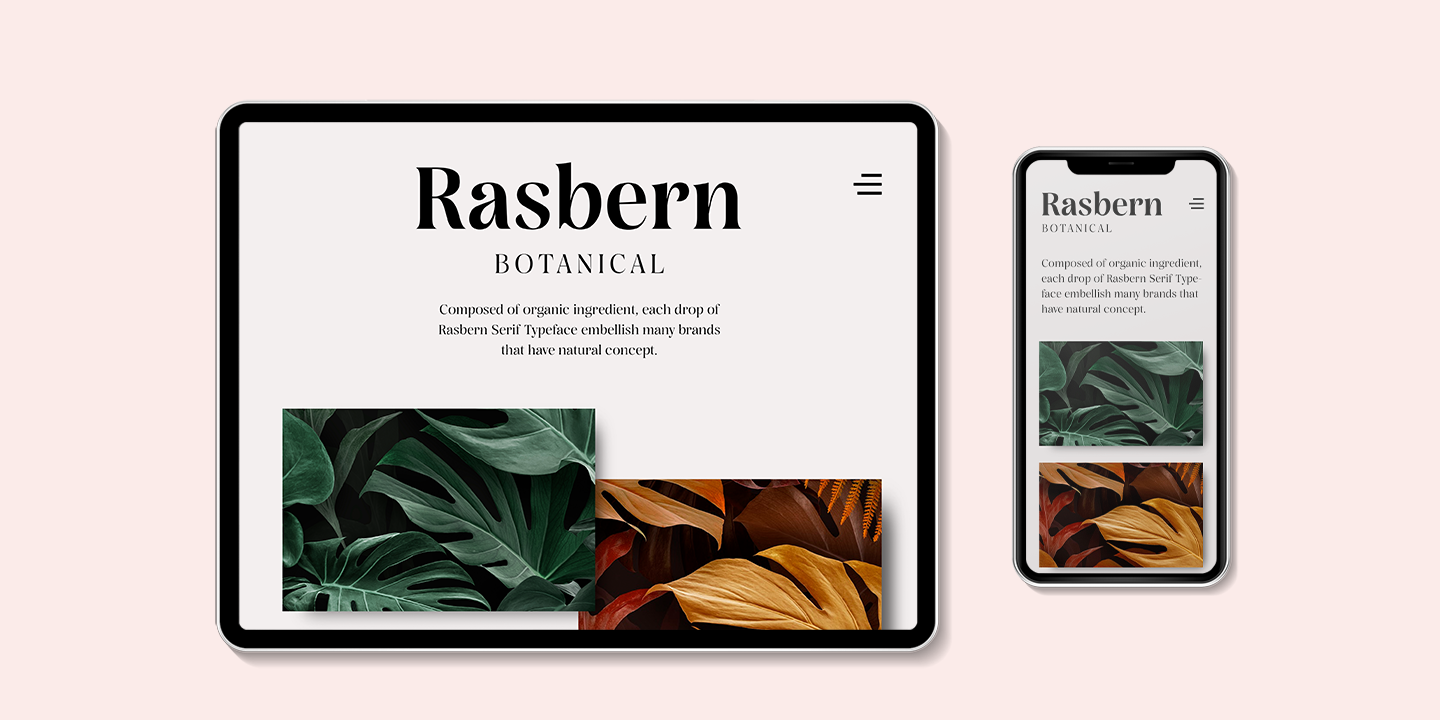 Rasbern display serif font for web